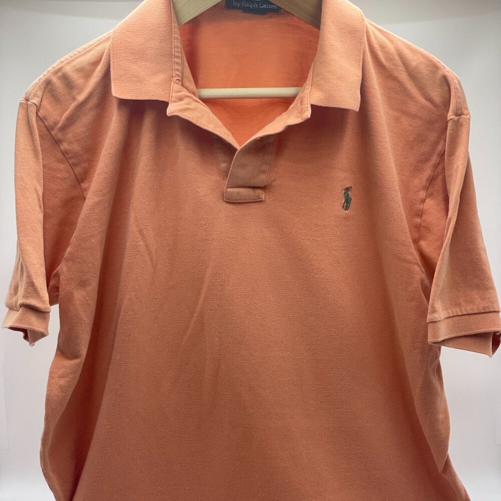 Polo Ralph Lauren Men's Peach with Dark Green Logo, Extra Large